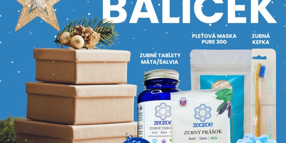 Zvýhodnený Vianočný balíček, Zeozoe produkty, prírodná starostlivosť o zuby, zdravie a pohoda na Vianoce, prírodná dentálna hygiena, zeolitová pleťová maska, zubné tablety bez fluóru, zubná kefka z bukového dreva, zubný prášok zo zeolitu, ručne robená sójová sviečka, revolučná dentálna hygiena s prírodným zložením, prírodné riešenie pre zdravie ústnej dutiny, detoxikačné a regeneračné vlastnosti pleťových masiek, ekologická zubná kefka pre jemnú starostlivosť, neutralizácia pH v ústach pre ochranu zubnej skloviny, protizápalové účinky šalvie a mäty, prírodné produkty pre zdravý úsmev a čistú pleť, sójové sviečky pre ekologickú domácnosť, ústna hygiena bez chemikálií, minerály a stopové prvky zo zeolitu, osvieženie dychu s prírodnými zložkami, starostlivosť o pleť s detoxikačnými maskami, ekologické produkty zo Slovenska.